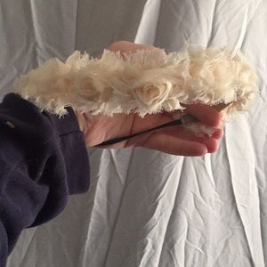 Cream rose headband
